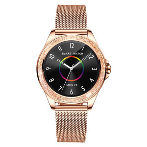 M6003 En acier inoxydable Mesh Strap Mode Smart Watch pour Femmes, Support Sauvegarde cardiaque Surveillance et podomètre & Surveillance du sommeil et calories (or rose) SH40RG1695-20