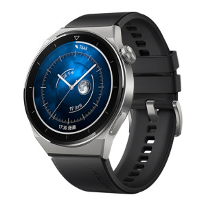 Huawei Watch GT 3 Pro Titanium Smart Watch 46 mm en caoutchouc, écran AMOLED de 1,43 pouce, prise en charge de la durée de vie de la batterie ECG / GPS / 14 jours (noir) SH789B465-20