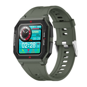 Lokmat FT10 Montre intelligente étanche à écran tactile IPS de 1,3 pouces, prise en charge de la lecture de musique / fréquence cardiaque / moniteur de pression artérielle (vert) SL910G936-20