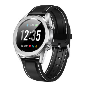 DT28 1.54 pouces IP68 bracelet en silicone étanche Smartwatch Bluetooth 4.2, prend en charge le rappel d'appel entrant / surveillance de la pression artérielle / paiement de la montre (noir argent) SH02BS1064-20