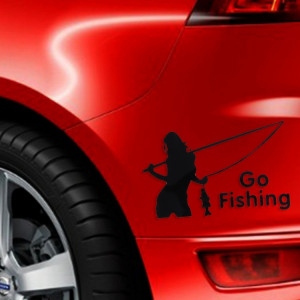 Autocollant réfléchissant de voiture Beauty Go Fishing Styling, taille: 14cm x 8.5cm (Noir) SH151B1546-20