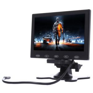 7,0 pouces 800 * 480 caméras de surveillance de voiture moniteur avec support d'angle réglable et télécommande, soutien VGA / HDMI / AV (noir) SH314B1765-20