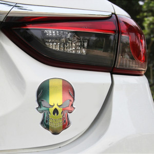 Autocollant décoratif universel en forme de tête de mort, drapeau Mali SH048684-20