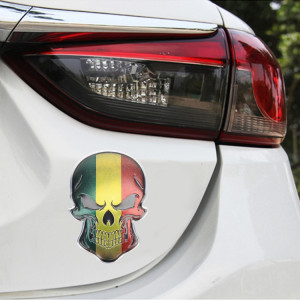 Autocollant décoratif universel en forme de tête de mort, drapeau Mali SH048684-20