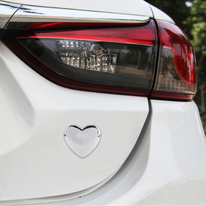 Autocollant décoratif en forme de coeur de voiture en métal (argent) SH548S707-20