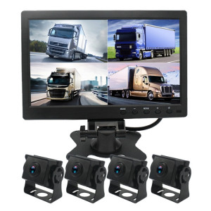 PZ612-4AHD IP67 120 degrés voiture AHD 1080P 2 mégapixels 10 pouces moniteur de rétroviseur 4 voies, vision nocturne couleur, avec fonction vidéo SH1866304-20