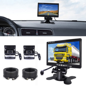 F0505 Moniteur de rétroviseur à double caméra HD de 7 pouces pour voiture, avec câble 2 x 10 m SH31421625-20