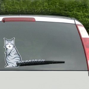 Véhicule Voiture Arrière Pare-brise Essuie-glace Réfléchissant Auto-Adhésif Sourire Chat Déménagement Queue Vinyle Autocollant Autocollant SH235B891-20