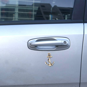 Autocollants sans métal auto voiture de forme d'ancre de bateau (or) SH215J1365-20