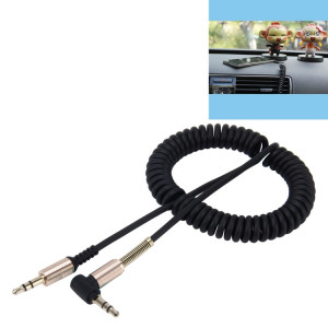 3.5mm 3 pôles Mâle à Mâle Audio AUX Câble enroulable rétractable, Longueur: 1.5m (Noir) S3728B924-20