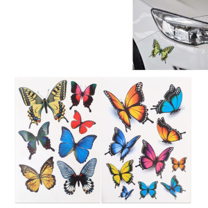 Autocollant en plastique sans voiture de 7 PCS en forme de papillon (noir) SH634B131-20