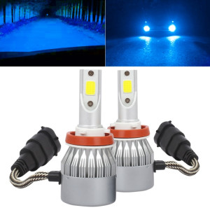 2 PCS H8 / H9 / H11 18W 1800 LM 8000K IP68 Casnbus phare de voiture à courant constant LED avec 2 lampes COB, DC 9-36V (lumière bleue glacée) SH05BB149-20