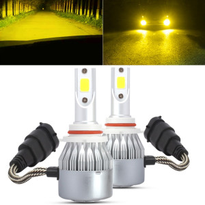 2 PCS 9005 18W 1800 LM 3000K IP68 Casnbus phare de voiture à courant constant LED avec 2 lampes COB, DC 9-36V (lumière dorée) SH08JL442-20