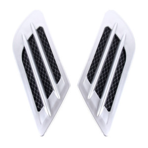 2 PCS Euro Style Débit d'air décoratif Admission Turbo Capot Couvercle de grille de ventilation latérale avec autocollant autocollant (Argent) SH914S1206-20