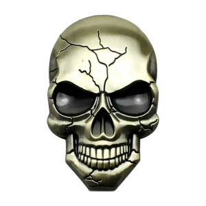 Autocollant de voiture en métal de crâne de diable en trois dimensions (bronze) SH02GT1-20
