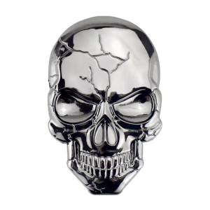 Autocollant de voitures en métal crâne de diable en trois dimensions (gris argenté) SH02SH929-20