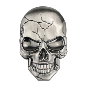 Autocollant de voiture en métal de crâne de diable en trois dimensions (couleur de titane) SH02TC785-20