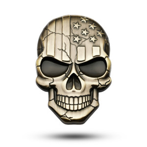 Autocollant de voitures en métal de crâne de diable en trois dimensions (bronze) SH03GT492-20
