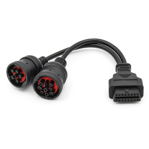 J1708 J1939 6Pin 9pin à OBD2 16pin Câble d'adaptateur de diagnostic de voiture féminin SH4822708-20