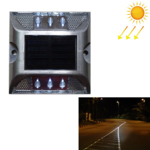 Lumière de décélération de route de lumière de guidage de voiture de lumière de goujon de route carré solaire, version constamment lumineuse (blanc) SH811W13-20