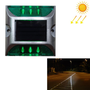 Lumière solaire de goujon de route carré Lumière de guidage de voiture Lumière de décélération de route, Version lumineuse clignotante (vert) SH812G204-20