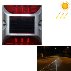 Lumière solaire de goujon de route carré Lumière de guidage de voiture Lumière de décélération de route, Version lumineuse clignotante (rouge) SH812R340-20