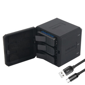 Boîtier Chargeur USB Triple Batteries avec Câble USB et Voyant LED pour GoPro HERO6 / 5 (Noir) SH594B1519-20