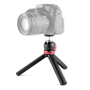 YELANGU T1 YLG1202A Mini support de trépied de bureau en métal de poche avec rotule à 360 degrés pour reflex numérique et appareils photo numériques (noir) SY046B1041-20