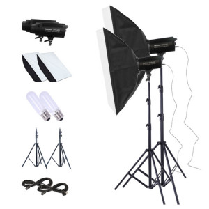 TRIOPO Oubao TTR400W 60x90cm Studio Softbox + support de trépied + 2x E27 150W ampoule photographie éclairage ensemble de pièces de remorquage ST1152583-20