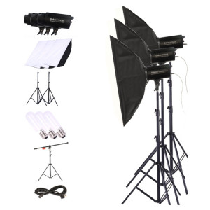 TRIOPO Oubao TTR300W 60x90cm Studio Softbox + support de trépied 2.8m + 3 x ampoule photographie éclairage ensemble trois pièces ST11581771-20