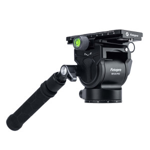 Fotopro MH-6A Pro Trépied de caméra vidéo robuste en alliage d'aluminium à action fluide avec plaque coulissante (noir) SF247B1089-20