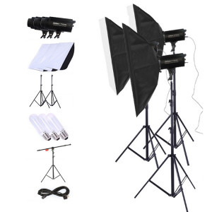 TRIOPO Oubao TTR300W 60x90cm Studio Softbox + support de trépied 2.8mi + 3x E27 150W ampoule photographie éclairage ensemble ST86221786-20