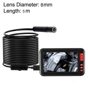 Endoscope d'inspection P20 4,3 pouces HD1080P avec 8 LED, longueur : 5 m, diamètre de la lentille : 8 mm, ligne dure SH0073748-20