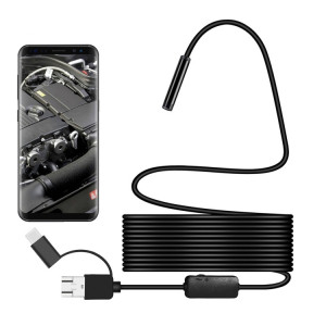 Y101 8 mm tête en spirale caméra d'inspection d'endoscope numérique étanche 3 en 1, longueur: câble flexible de 5 m (noir) SH454B564-20