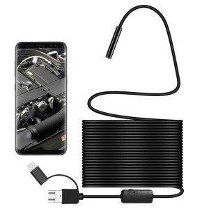 Y101 8 mm tête en spirale caméra d'inspection d'endoscope numérique étanche 3 en 1, longueur: 10 m de câble flexible (noir) SH455B1381-20