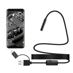 Y101 8 mm tête en spirale caméra d'inspection d'endoscope numérique étanche 3 en 1, longueur: câble dur de 2 m (noir) SH456B953-20