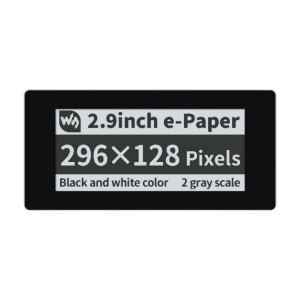 Waveshare 2.9 pouces 296 x 128 Module de papier E-Paper noir / blanc pour Raspberry Pi Pico, interface SPI SW0186860-20
