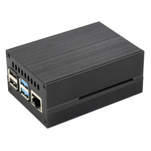 Étui de refroidissement en aluminium de bande Waveshare pour Raspberry Pi 4, radiateur actif intégré avec ailettes (noir) SW258B408-20