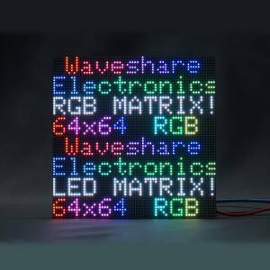 Panneau matriciel LED couleur RVB Waveshare, pas de 3 mm, 64 x 64 pixels, luminosité réglable SW0274641-20