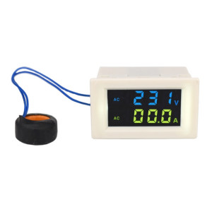 D85-2042A 110V 220V 380V 100A Voltmètre AC numérique Ampèremètre Courant Ampères Voltmètre LCD Panneau Moniteur (Blanc) SH572W782-20