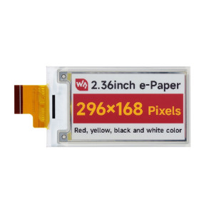 Waveshare 2,36 pouces 296 x 168 Rouge Jaune Noir Blanc E-Paper (G) Raw Display Panel SW0579874-20