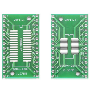 2 PCS LDTR YJ032 / E Carte d'extension double face SOP28 / SSOP28 / TSSOP28 SMD DIP28 pour Arduino S29919839-20