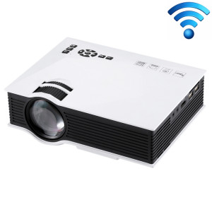 Projecteur numérique LED HD 800 x 480 avec commande à distance UC46 1200, télécommande USB, support USB / SD / VGA / HDMI (blanc) SH028W853-20