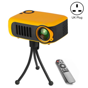 A2000 Portable Projecteur 800 Lumen LCD Home Theatre Video Projecteur, Support 1080p, Royaume-Uni Plug (Yellow) SH151Y738-20