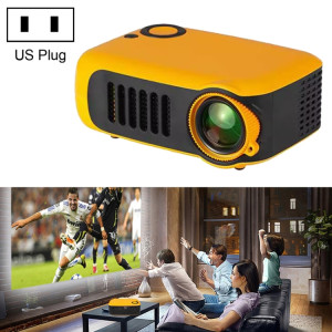A2000 1080P Mini projecteur portable intelligent pour enfants, prise américaine (jaune bleu) SH8USY716-20