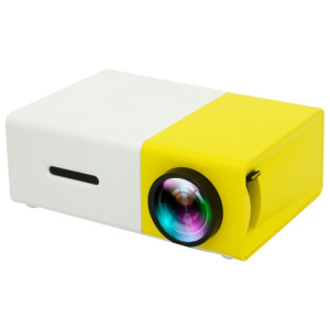 YG300 400LM Mini projecteur LED de cinéma maison portable avec télécommande, prise en charge des interfaces HDMI, AV, SD, USB, (batterie au lithium 1300 mAh intégrée) (jaune) SH554Y1150-20