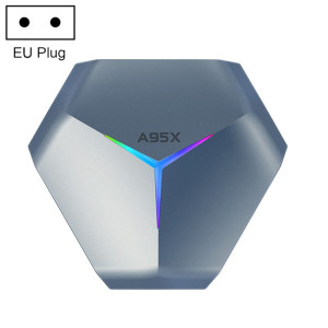 A95X F4 8K UHD Smart TV BOX Android 10.0 Lecteur multimédia avec télécommande, Amlogic S905X4 Quad Core Cortex-A55 jusqu'à 2,0 GHz, RAM : 2 Go, ROM : 16 Go, WiFi 2,4 GHz/5 GHz, Bluetooth, (bleu métallique) SH9LEU1690-20