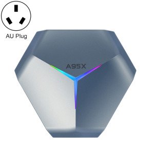 A95X F4 8K UHD Smart TV BOX Android 10.0 Lecteur multimédia avec télécommande, Amlogic S905X4 Quad Core Cortex-A55 jusqu'à 2,0 GHz, RAM : 4 Go, ROM : 64 Go, WiFi 2,4 GHz/5 GHz, Bluetooth, prise AU (bleu métallique) SH1LAU1537-20