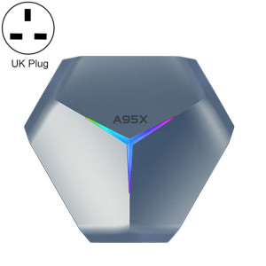 A95X F4 8K UHD Smart TV BOX Android 10.0 Lecteur multimédia avec télécommande, Amlogic S905X4 Quad Core Cortex-A55 jusqu'à 2,0 GHz, RAM : 4 Go, ROM : 64 Go, WiFi 2,4 GHz/5 GHz, Bluetooth, prise britannique (bleu SH1LUK87-20