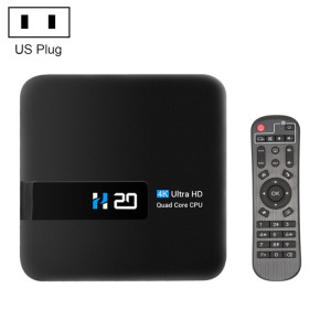 H20 4K Smart TV BOX Android 10.0 Lecteur multimédia avec télécommande, Quad Core RK3228A, RAM : 1 Go, ROM : 8 Go, WiFi 2,4 GHz, prise US SH82US12-20